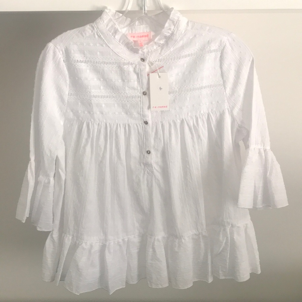 White pique-like top